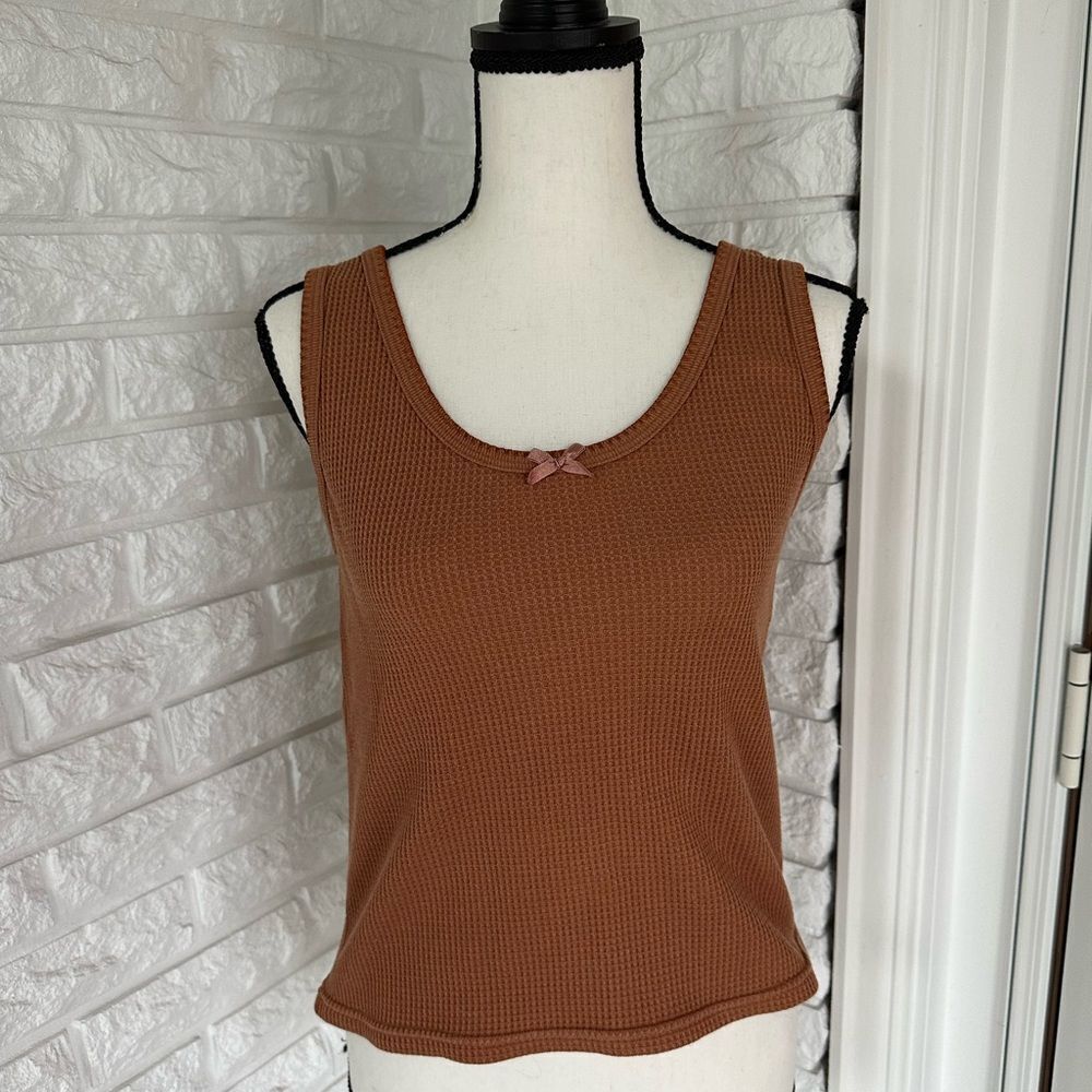 Burnt Orange Tank Top w/ Bow Detail
